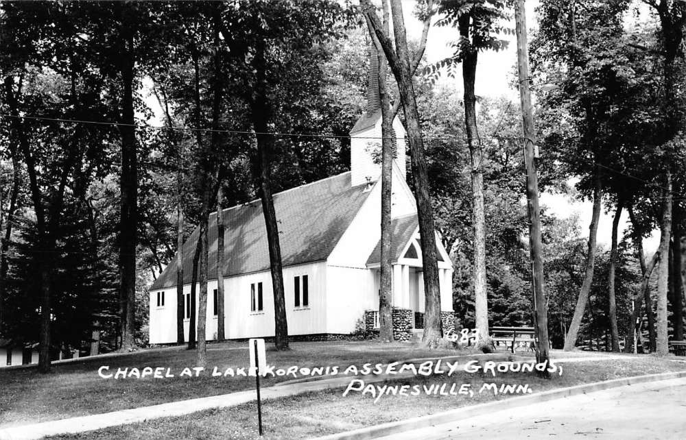 Paynesville Minnesota Lake Koronis Chapel Real Photo Antique Postcard