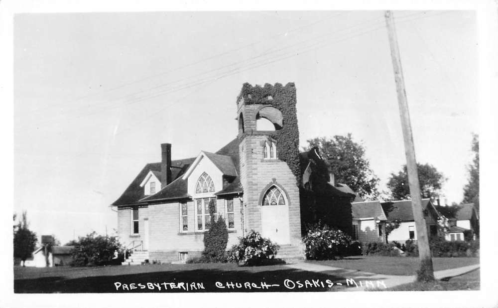 Osakis Minnesota Presbyterian Church Real Photo Antique Postcard K70473 Mary L. Martin Ltd