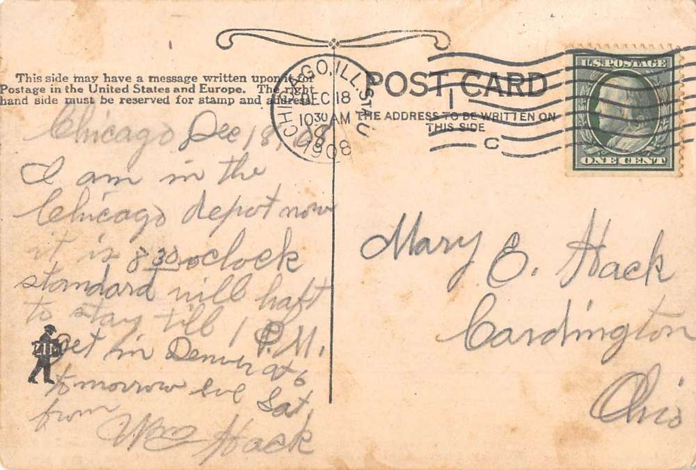 Ashley Ohio Woolley Park Entrance Antique Postcard K71037 Mary L