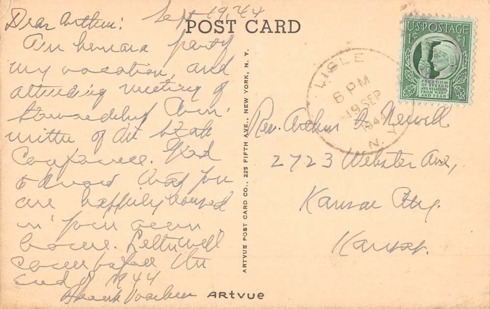 Lisle New York Christian Conference Center Birdseye View Antique Postcard K71218 - Image 2