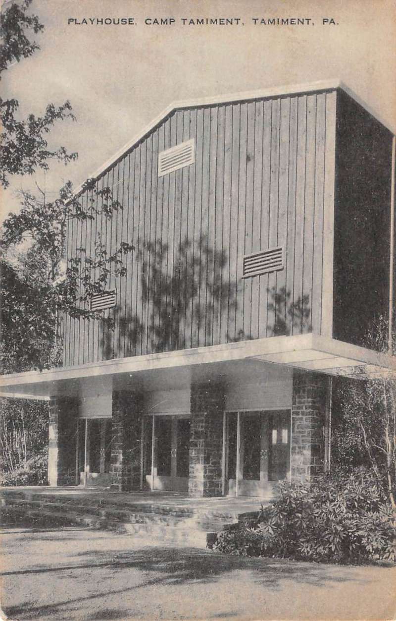 Tamiment Pennsylvania Camp Playhouse Street View Antique Postcard