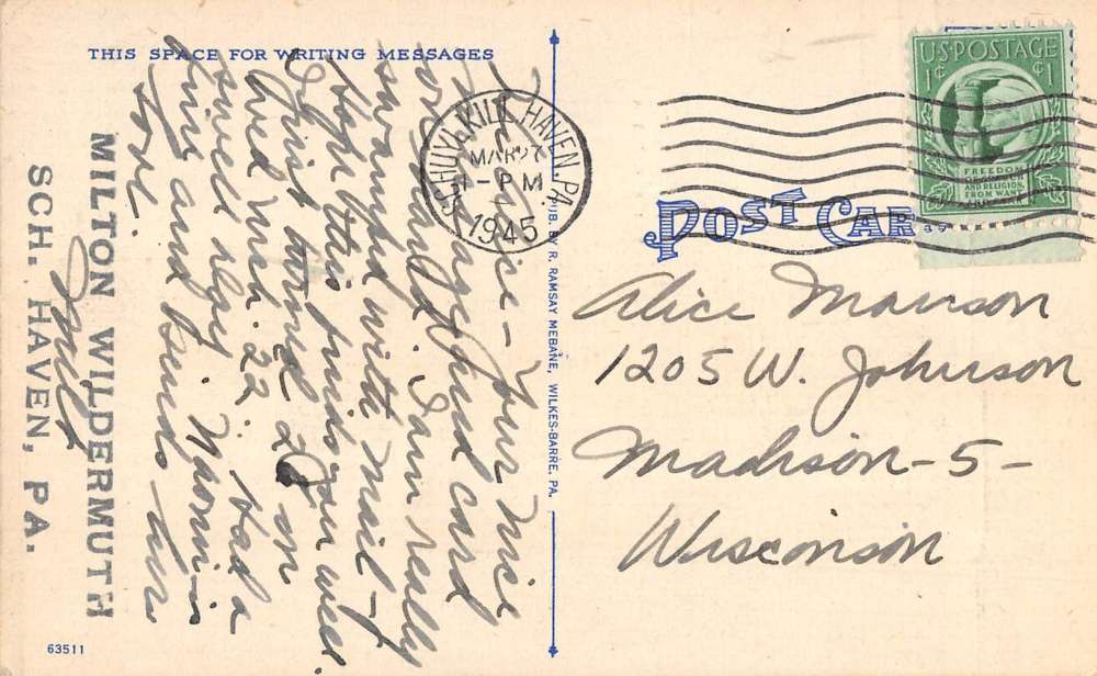 Tilbury Knob Pennsylvania Street Scene Linen Antique Postcard K71198 - Image 2