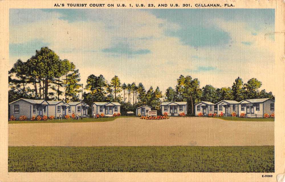 Callahan Florida Als Tourist Court Street View Antique Postcard K71259