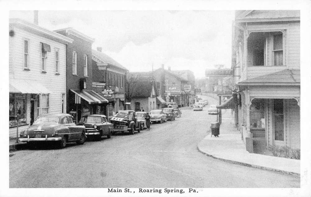 Roaring Spring Pennsylvania Main Street Scene Antique Postcard K71409 Mary L. Martin Ltd