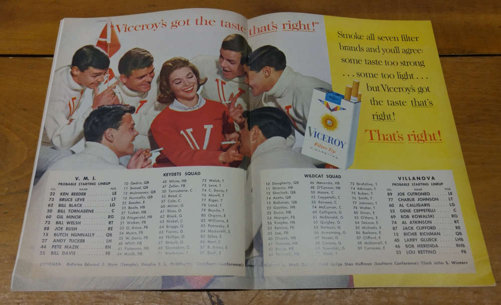 Villanova vs VMI Villanova Stadium Football 1962 Program J69247 - Image 4