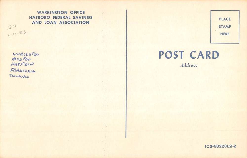 Warrington Pennsylvania Hatboro Federal Saving Multiview Vintage Postcard K71542 - Image 2