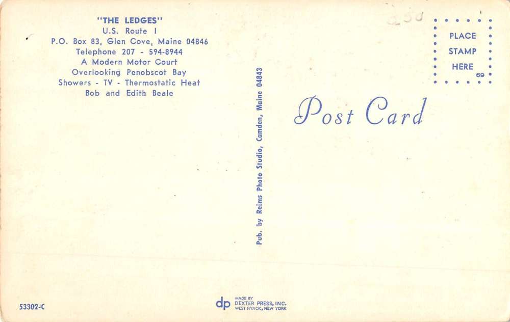 Glen Cove Maine Ledges Court Street View Vintage Postcard K71630 - Image 2