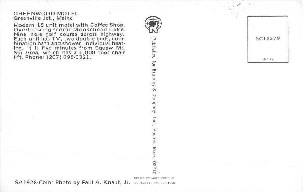 Greenville Maine Motel Street View Vintage Postcard K71631 - Image 2