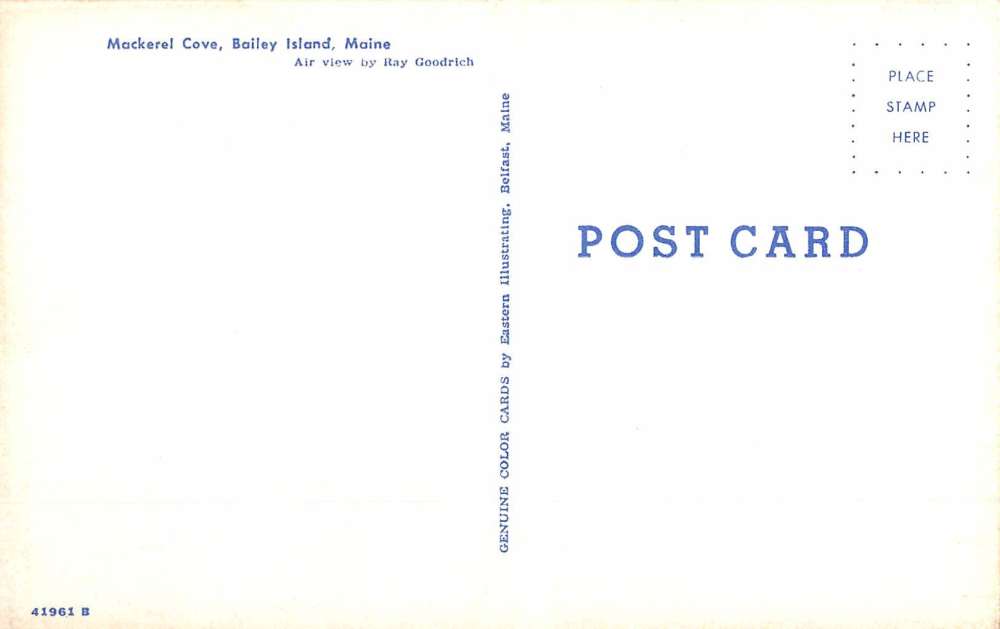 Bailey Island Maine Mackerel Cove Birdseye View Vintage Postcard K71633 - Image 2