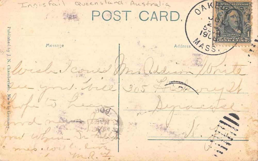 Innisfail Queensland Australia Beach Scene Antique Postcard J69531 - Image 2