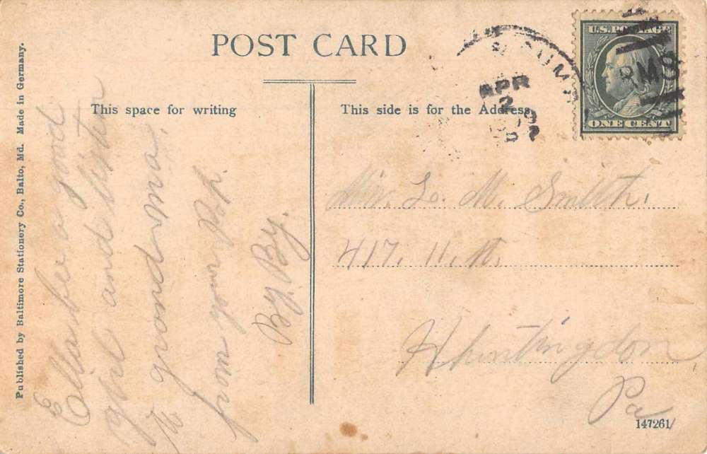Cumberland Maryland Post Office Antique Postcard J69738 - Image 2
