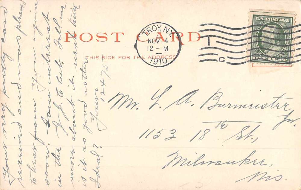Troy New York Emma Williard School Monument Antique Postcard J69842 - Image 2