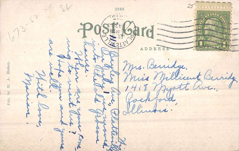 Platteville Wisconsin Pulpit Rock On Mound Antique Postcard K71980 - Image 2