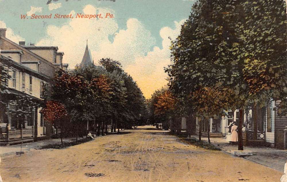 Newport Pennsylvania Second Street Scene Historic Bldgs Antique
