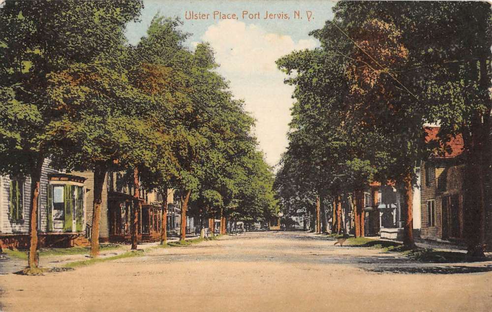 Port Jervis New York Ulster Place Street View Antique Postcard K72087