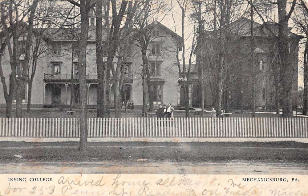 Mechanicsburg Pennsylvania Irving College Street View Antique Postcard K72132