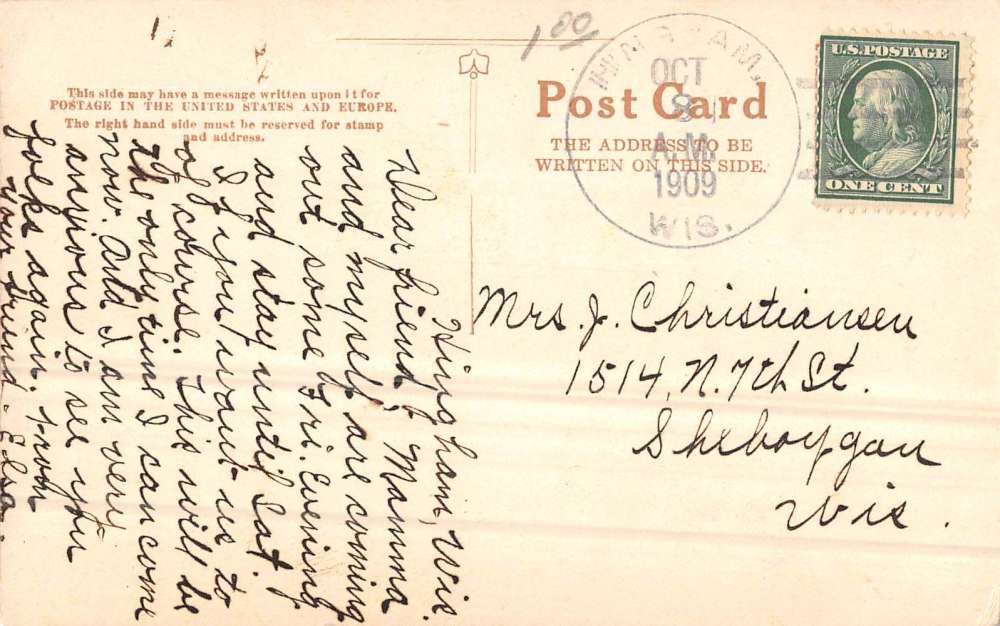 Hingham Wisconsin Mill Race Waterfront Antique Postcard K72186 - Image 2