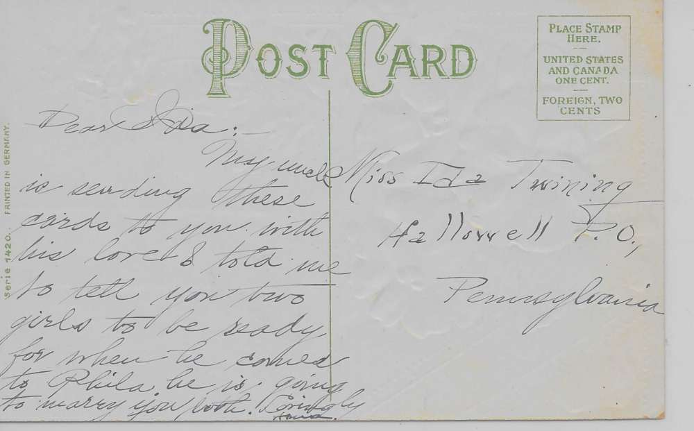 Webb City Missouri Greetings From flowers glittered antique pc Z39689 - Image 2