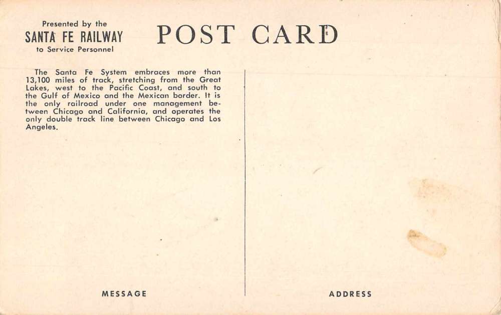 California diesel locomotive pulling Santa Fe train antique pc Z39778 - Image 2