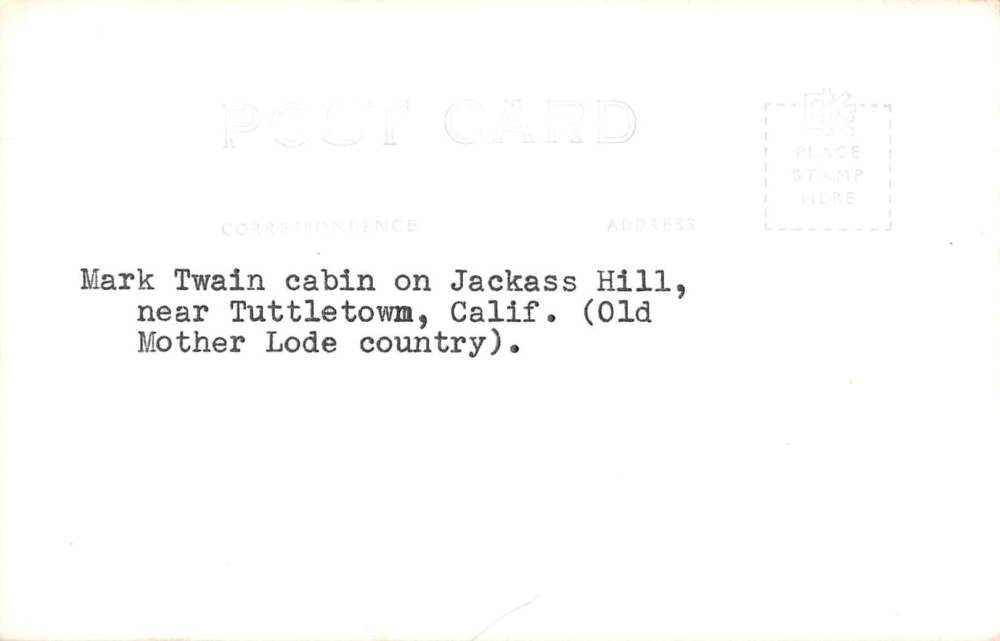 Tuttletown California Mark Twain Cabin Real Photo Antique Postcard J70283 - Image 2