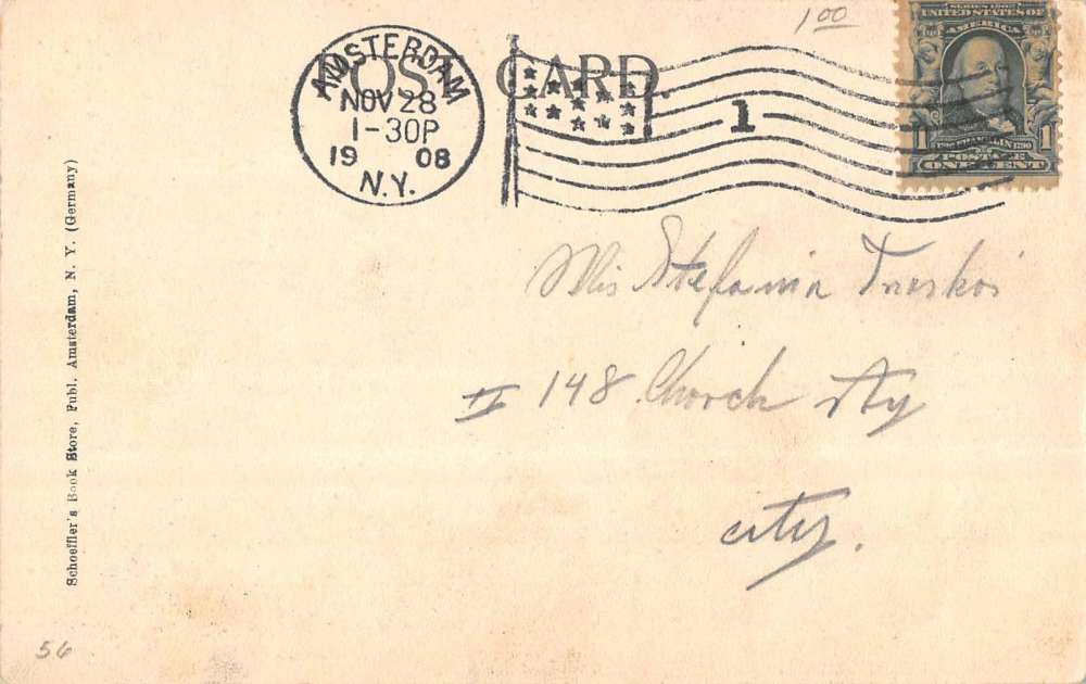 Amsterdam New York St Marys Cemetery Monument Antique Postcard K72440 - Image 2