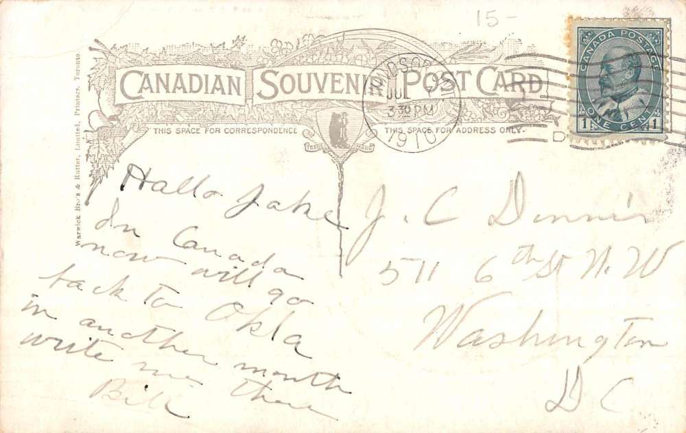 Windsor Ontario Canada Ferry Boat Patriotic Flags Antique Postcard K72776 - Image 2