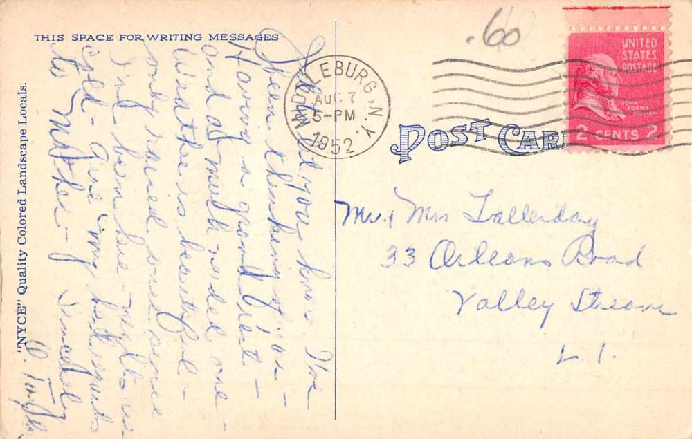 Huntersland New York Scenic Roadway Greeting Antique Postcard K72877 - Image 2