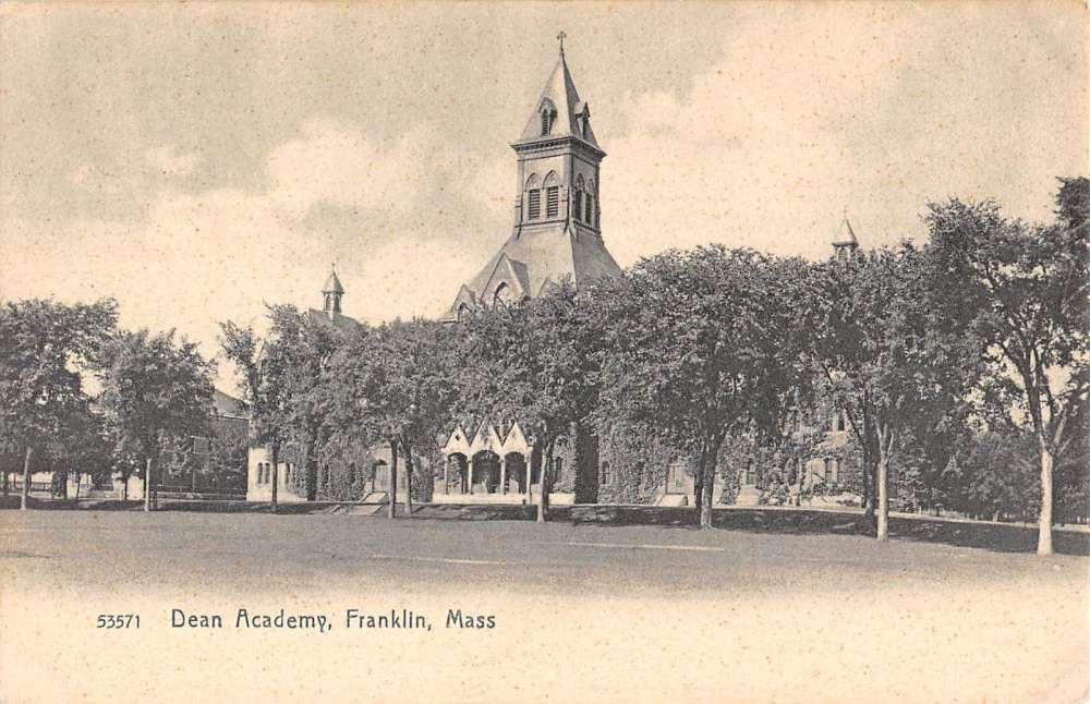 Franklin Massachusetts Dean Academy Street View Antique Postcard K73220
