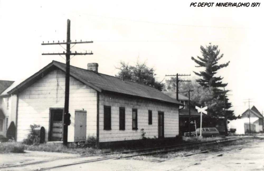 Minerva Ohio Train Station Depot Real Photo Antique Postcard J71256 Mary L. Martin Ltd. Postcards