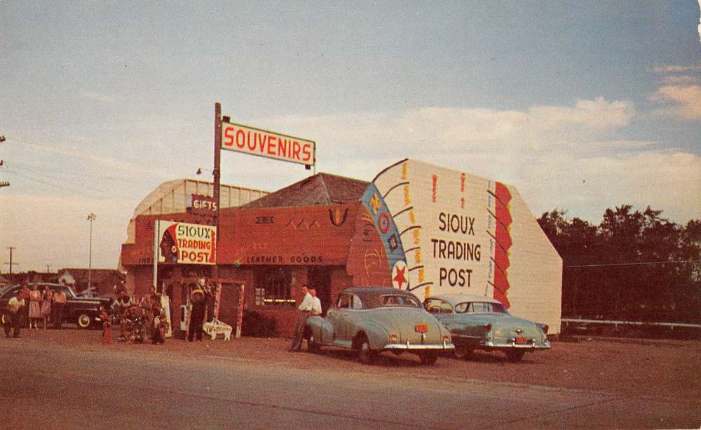 Ogallala Nebraska outside view Sioux Trading Post vintage pc Z40251 Mary L. Martin Ltd. Postcards