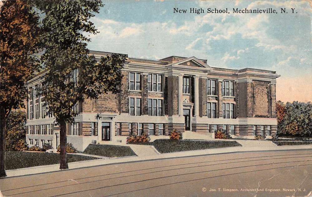 Mechanicville New York New High School Antique Postcard J71601 Mary L