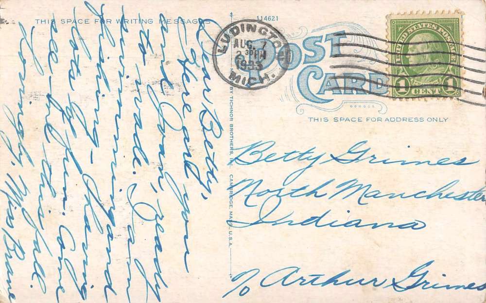 Fountain Michigan Greetings From children by river antique pc Z40362 - Image 2