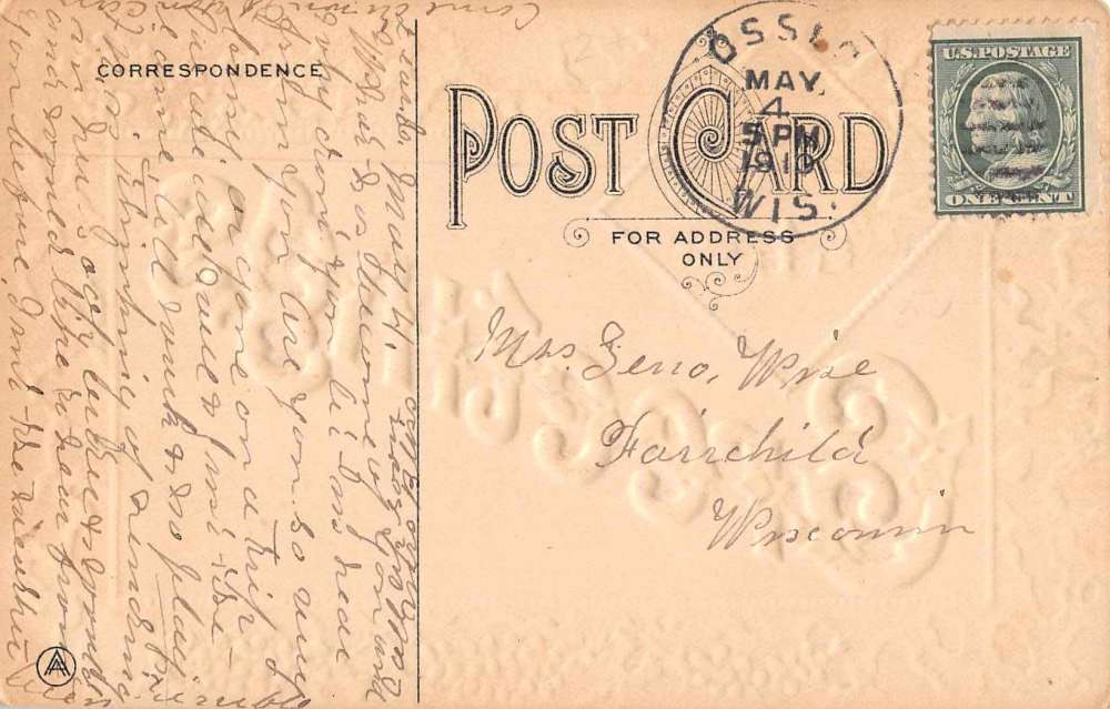 Osseo Wisconsin Greetings Antique Postcard J71760 - Image 2