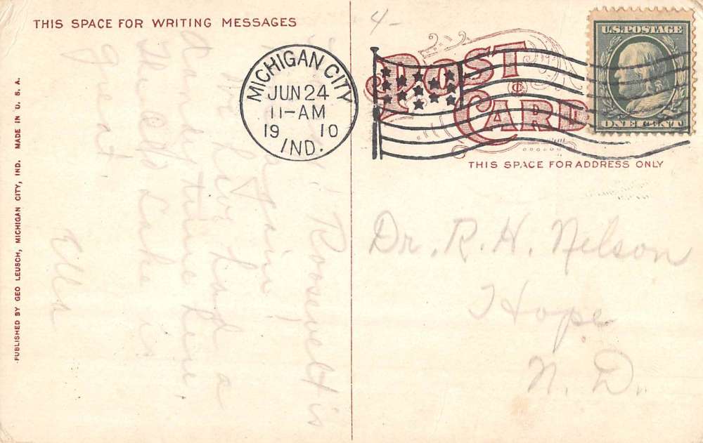 Michigan City Indiana Steamship Roosevelt Waterfront Antique Postcard K77297 - Image 2
