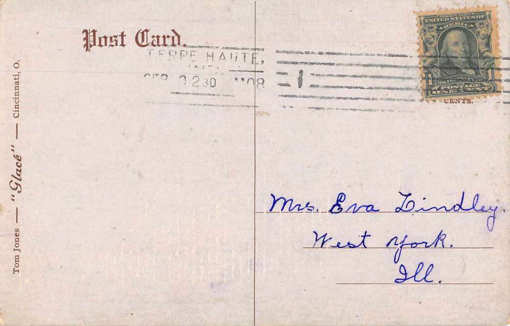 Terre Haute Indiana Wabash Avenue East from 5th Street Antique Postcard J71925 - Image 2