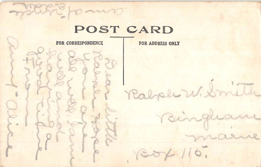 Madison Maine Smoking Cane Business Men Pennant Flag Antique Postcard K78115 - Image 2