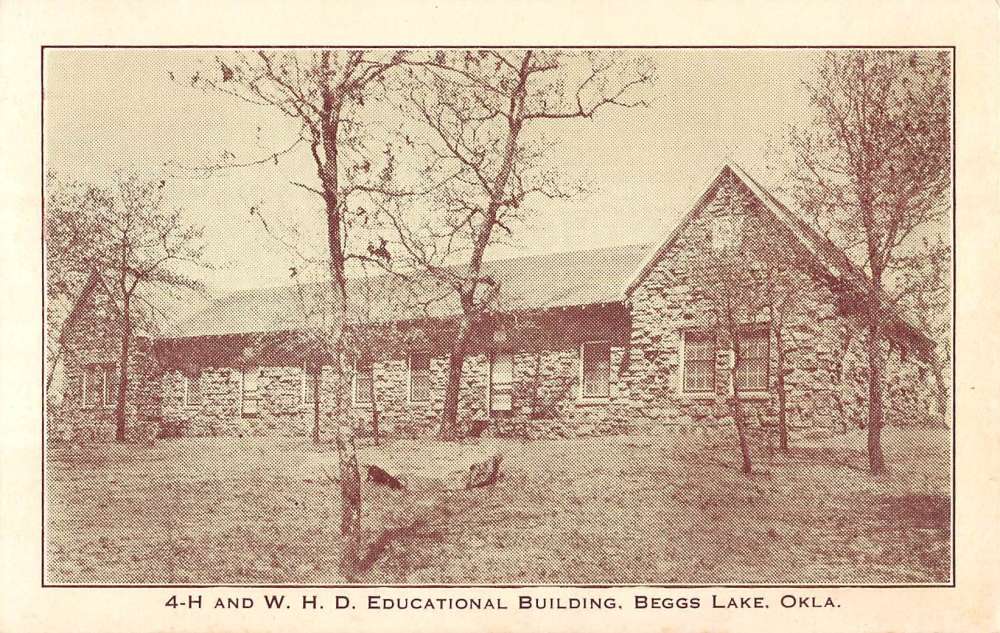 Beggs Lake Oklahoma Educational Building Antique Postcard K78199 Mary