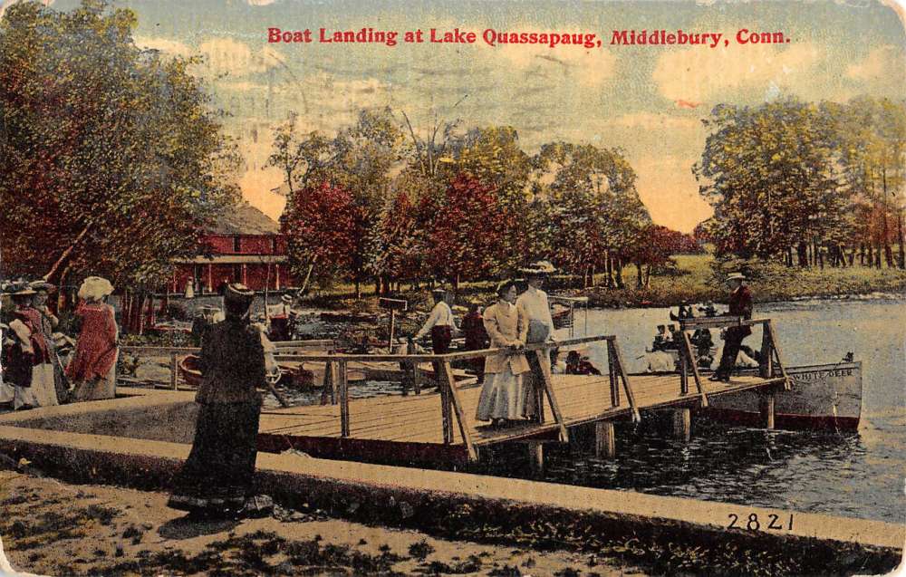 Middlebury Connecticut Lake Quassapaug Boat Landing Antique Postcard K78236 Mary L. Martin Ltd