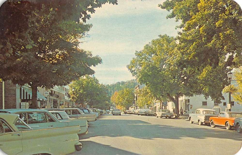 Cooperstown New York Main Street Scene Historic Bldgs Vintage Postcard