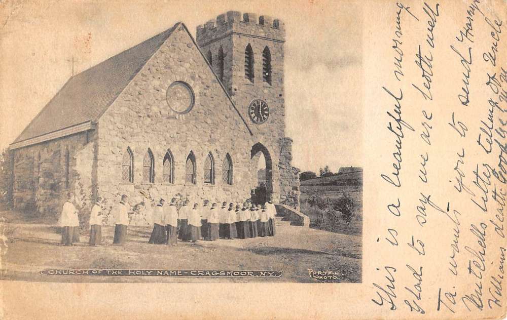 Cragsmoor New York Church Of Holy Name Street View Antique Postcard