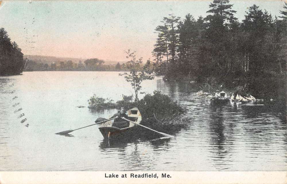 Readfield Maine Row Boat Waterfront Antique Postcard K78399 Mary L