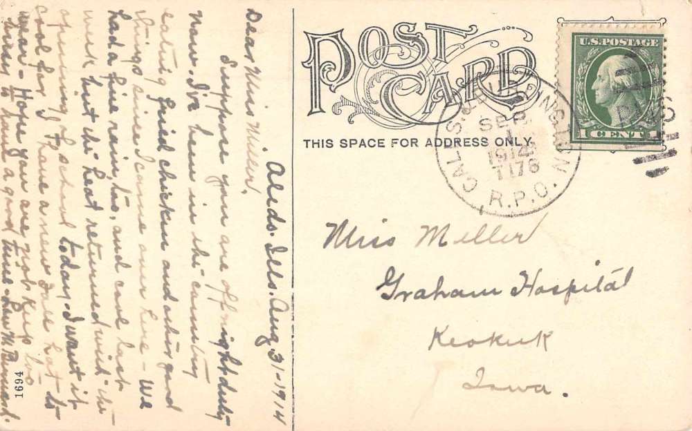 Aledo Illinois birds eye view South Side School antique pc Z41404 - Image 2