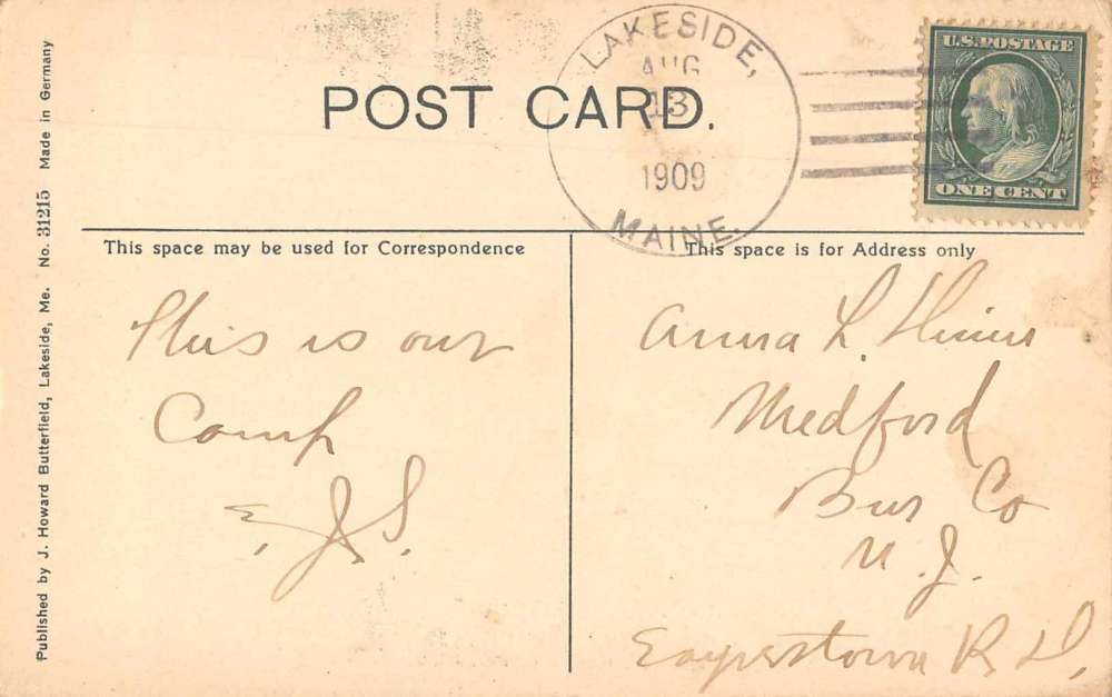 Messalonskee Lake Maine panoramic view towards shore antique pc Z41515 - Image 2