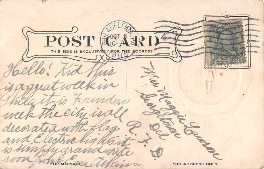 Philadelphia Pennsylvania Gimbel Dept Store Founders Week Postcard J72242 - Image 2