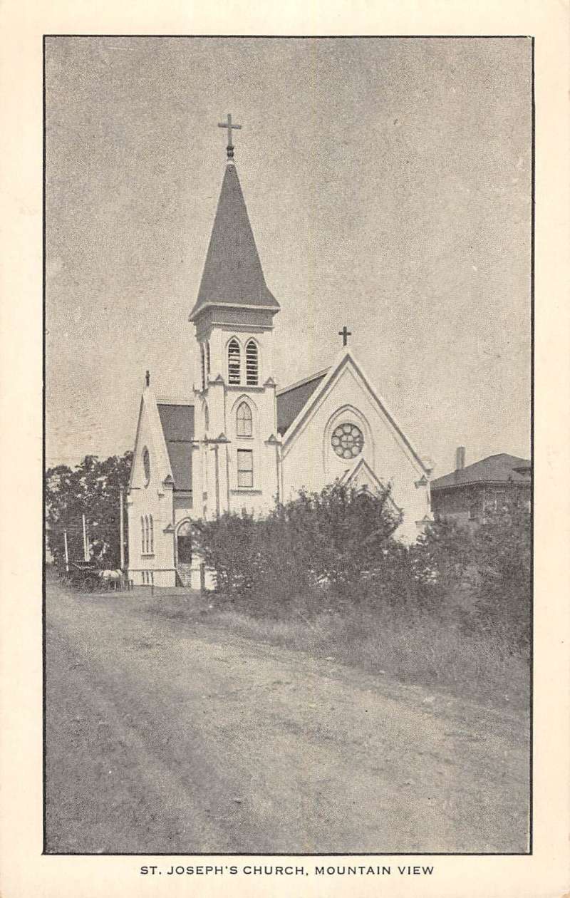 Needles California St Josephs Church Street View Antique Postcard