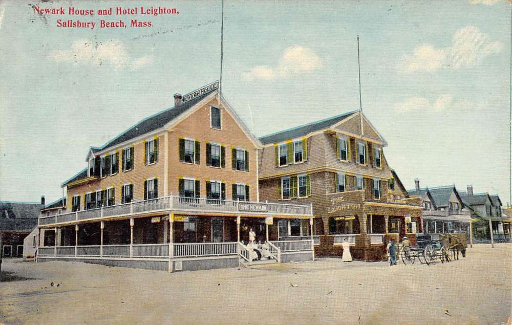 Salisbury Beach Massachusetts Newark House Hotel Leighton Postcard
