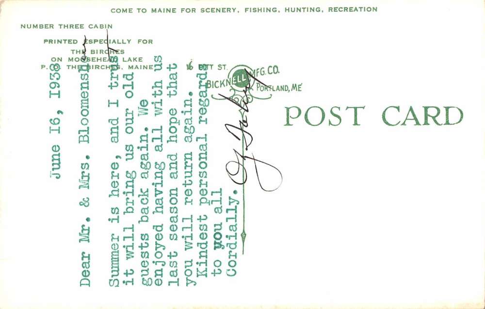 Moosehead Lake Maine Number Three Cabin Real Photo Antique Postcard K79969 - Image 2