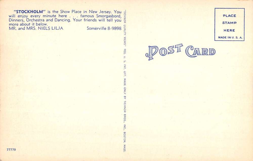 Bound Brook New Jersey Stockholm Restaurant Antique Postcard K80002 - Image 2