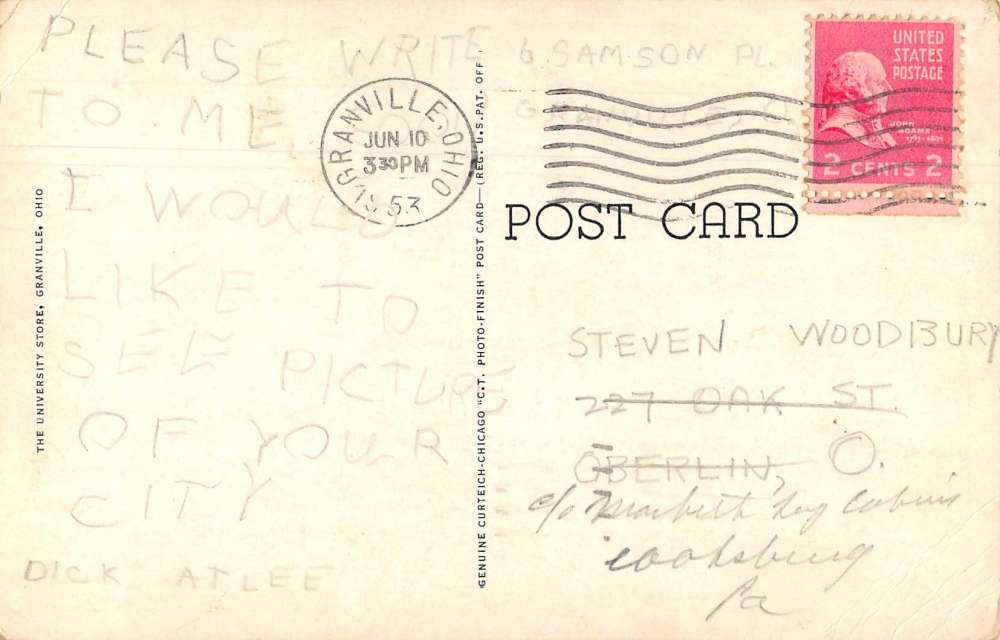 Granville Ohio Deeds Athletic Field Denison University antique pc Z42613 - Image 2