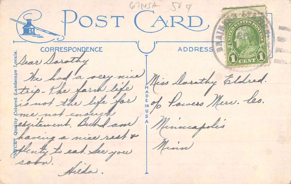 Hoags Corner New York Scenic Waterfront Greeting Antique Postcard K80748 - Image 2